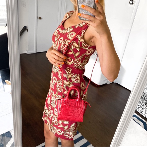 ♥️ PIMKIE RED FAUX LEATHER CROCODILE EMBOSSED MINI BAG! - Picture 4 of 7